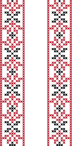Embroidered cross-stitch ornament national pattern — Stock Vector