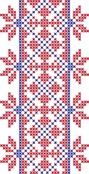 Besticktes Kreuz-Stich-Ornament nationales Muster — Stockvektor
