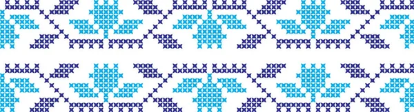 Besticktes Kreuz-Stich-Ornament nationales Muster — Stockvektor