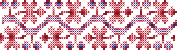 Ornamento bordado de punto de cruz patrón nacional — Archivo Imágenes Vectoriales