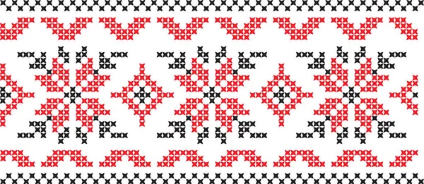 Embroidered Ukrainian national pattern cross — Stock Vector