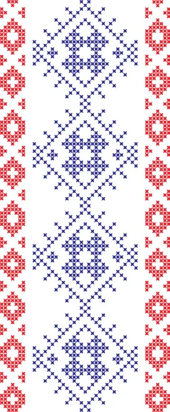 Embroidered Ukrainian national pattern cross — Stock Vector