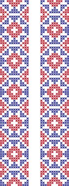 Kanaviçe işi süsleme Ulusal desen işlemeli