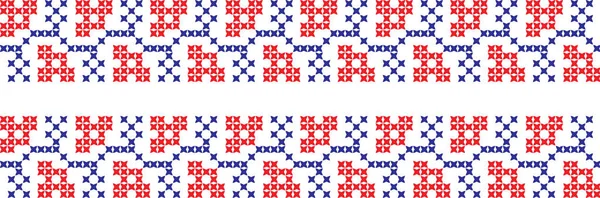 Ornamento bordado de punto de cruz patrón nacional — Vector de stock