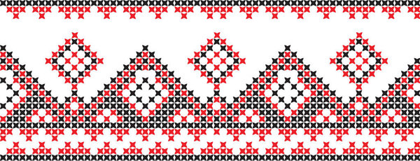 embroidered cross-stitch ornament national pattern Ukrainian Slavic