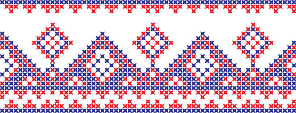 embroidered cross-stitch ornament national pattern Ukrainian Slavic