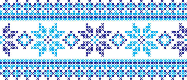 Вышитый крестовый орнамент национального образца Украинский славянский
