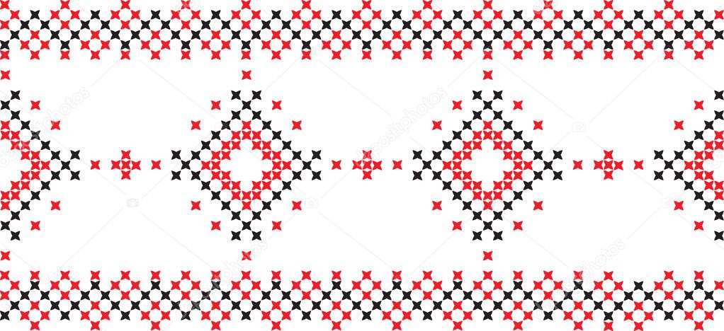 embroidered cross-stitch ornament national pattern Ukrainian Slavic