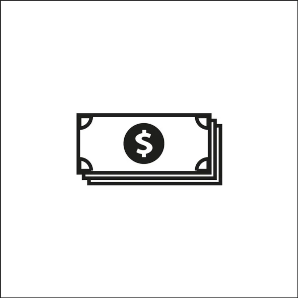Vector plana icono dinero dólares — Archivo Imágenes Vectoriales