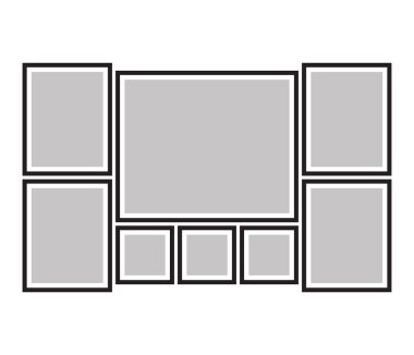 Fotoğraflar, Resimler, fotoğraf kolajı, fotoğraf bulmaca için vektör çerçeve