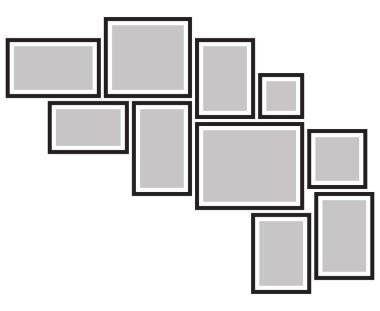 Fotoğraflar, Resimler, fotoğraf kolajı, fotoğraf bulmaca için vektör çerçeve