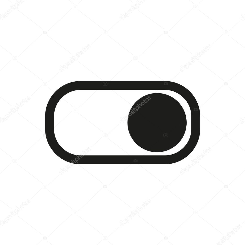 Vector flat icon turn on off on black and white background