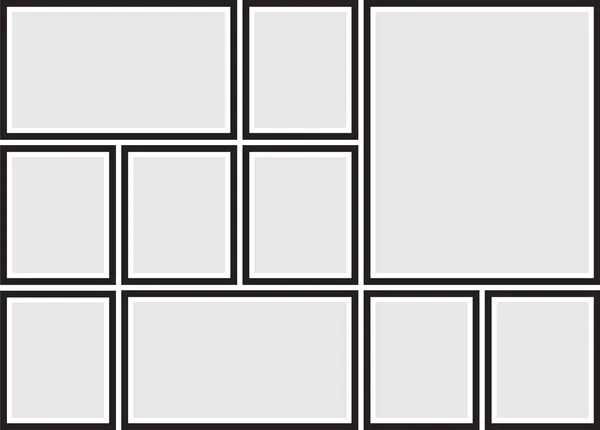 照片、图片、照片拼贴画、照片拼图的矢量框架 — 图库矢量图片