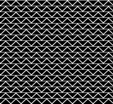 Altıgen ve üçgen dokuya sahip soyut geometrik desen arkaplanı. Siyah ve beyaz dikişsiz ızgara çizgileri.