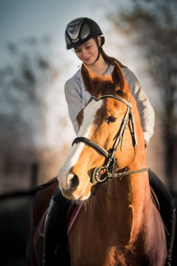genç kız bir binicilik