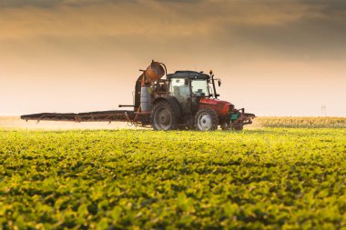 Bahar soya alana püskürtme traktör