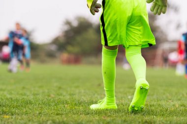 Çocuklar futbol Futbol - yeşil kaleci jer küçük kaleci