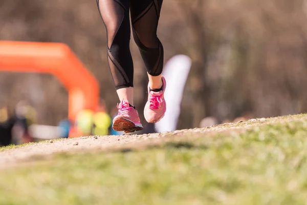 Marathonlauf, Menschenfüße — Stockfoto