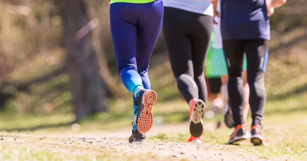 Marathonlauf, Menschenfüße — Stockfoto