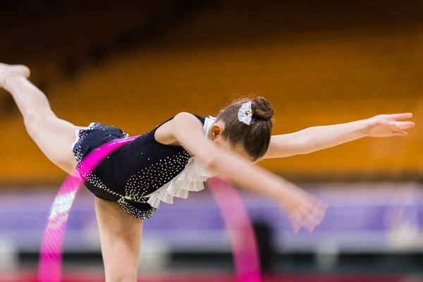 Rytmická gymnastika konkurence - rozmazané — Stock fotografie