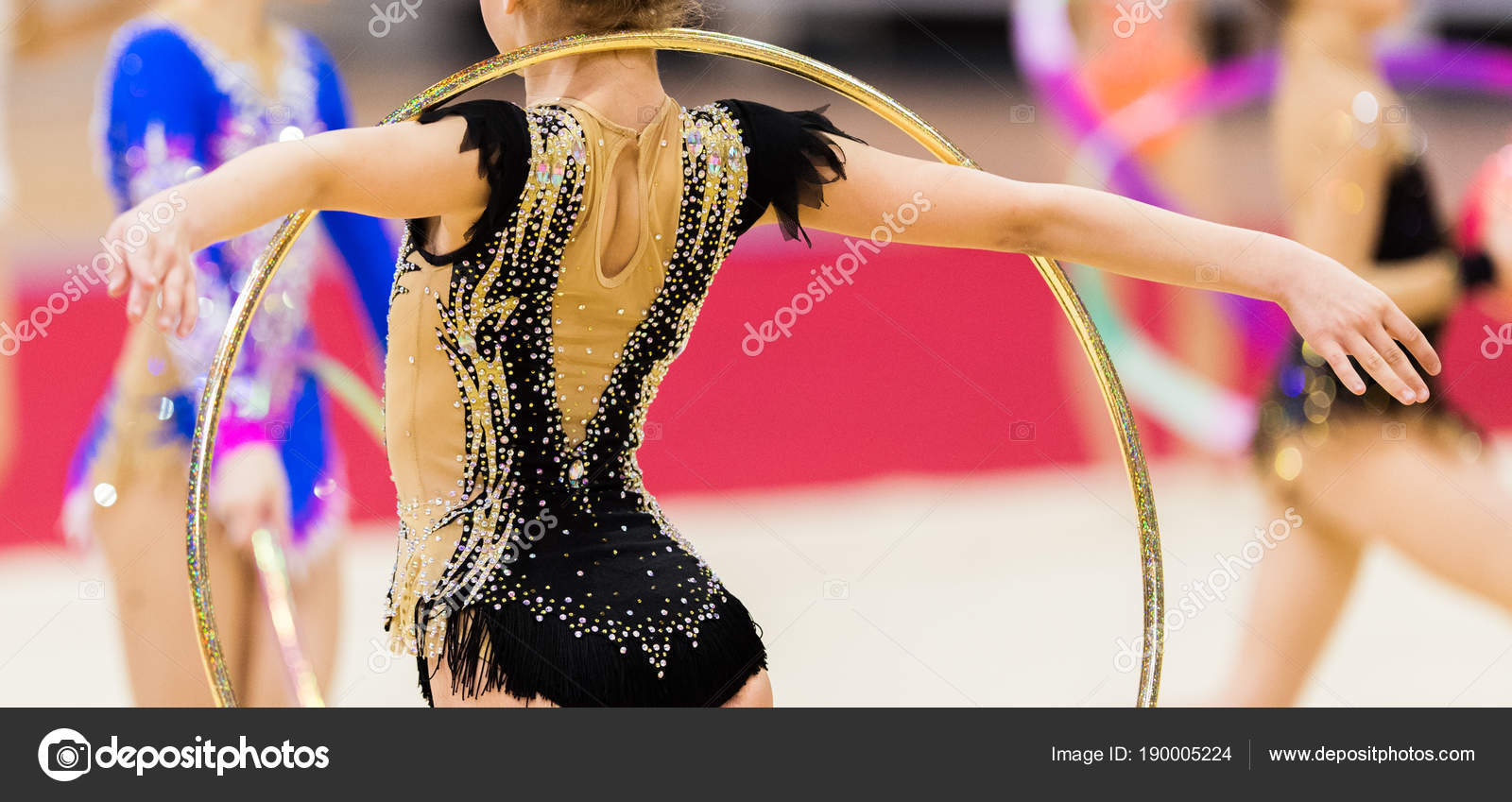Rhythmic gymnastics competition - blurred — Stock Photo © fotokostic