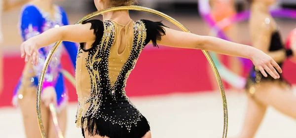 Rhythmic gymnastics competition - blurred — Stock Photo, Image