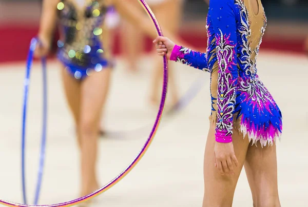 Rhythmic gymnastics competition - blurred — Stock Photo, Image