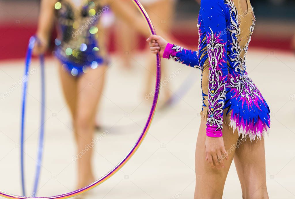 Rhythmic gymnastics competition - blurred