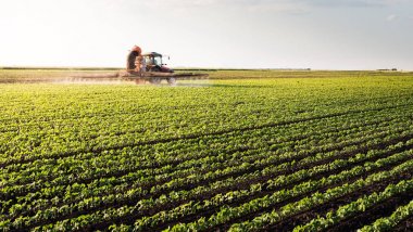 Traktör püskürtme soya alan 