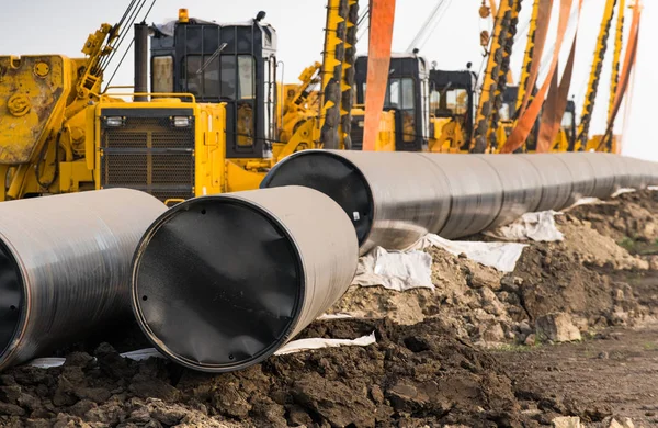 Construção de um novo gasoduto . — Fotografia de Stock