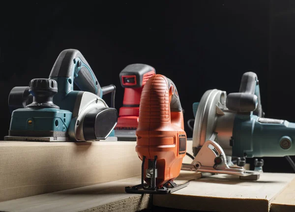 Electric tool.Electric sandpaper, jig saw,electric sander. — Stock Image Electric Tool Electric Sandpaper Jig Saw Electric Sander Stock Photo