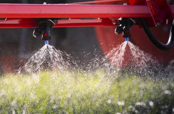 Nozzle Tractor Sprinklers Sprayed — Stock Photo, Image