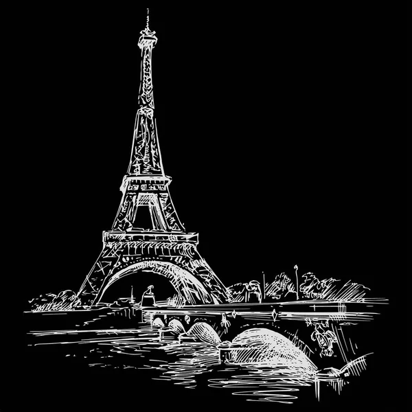 París en la oscuridad — Vector de stock