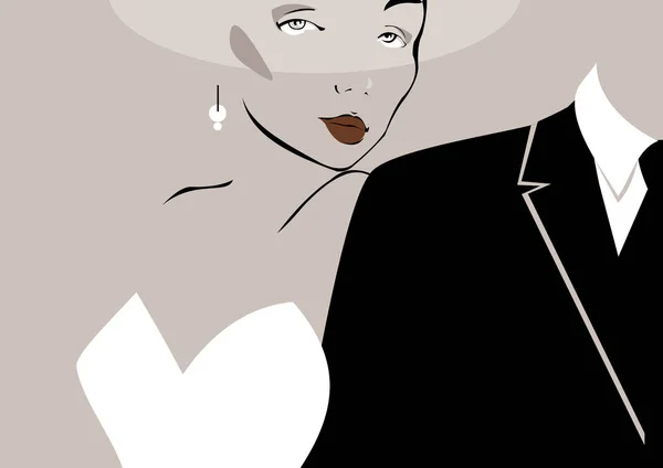 Ilustración vectorial de mujer y hombre — Archivo Imágenes Vectoriales