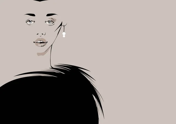 Dama elegante en negro — Archivo Imágenes Vectoriales