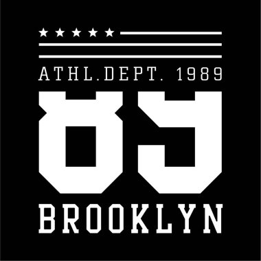 Atletik spor Brooklyn tipografi, t-shirt grafiği