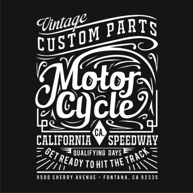 Motosiklet tipografi illüstrasyon