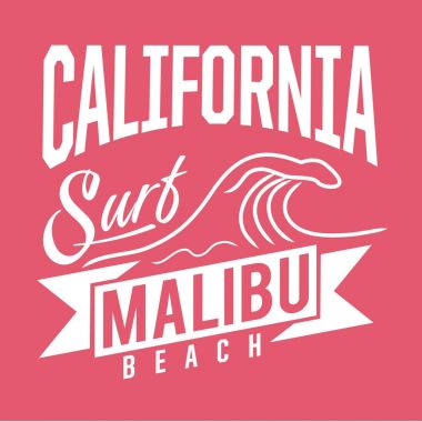 California sörf tipografi, t-shirt grafiği