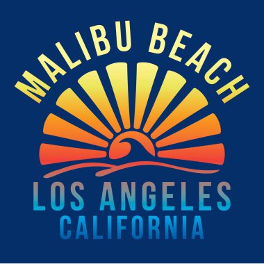 Malibu beach sörf tipografi