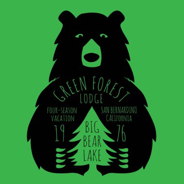 Bear Nature forest typography clipart