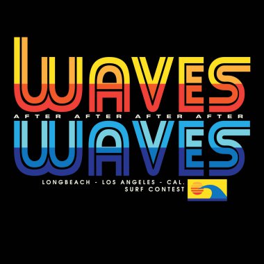 Los Angeles sörf tipografi