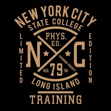 Spor üniversite eğitim tipografi, t-shirt grafiği