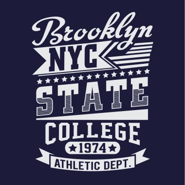 Brooklyn athletic sport typography, t-shirt graphic clipart