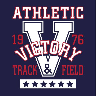 Spor atletik tipografi, t-shirt grafiği
