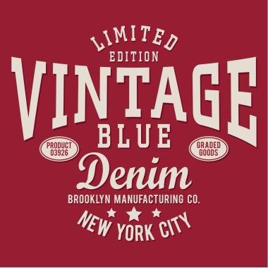 Denim vintage tipografi