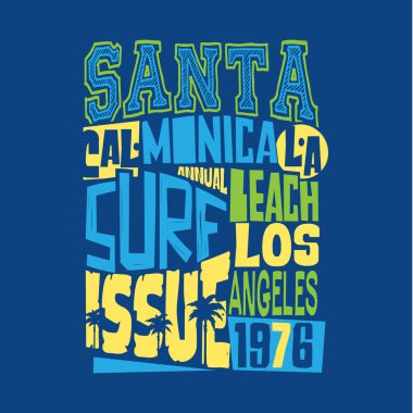 California sörf tipografi, t-shirt grafiği