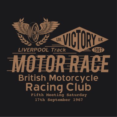 Motor tipografi, t-shirt grafik yarış