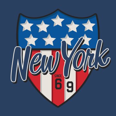 New york city, etiket, tipografi, t-shirt grafiği