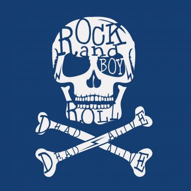 Rock music skull typography clipart