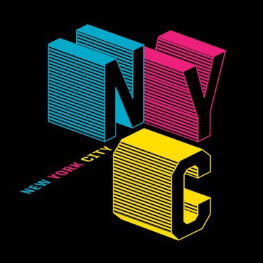 NYC tipografi, t-shirt grafiği